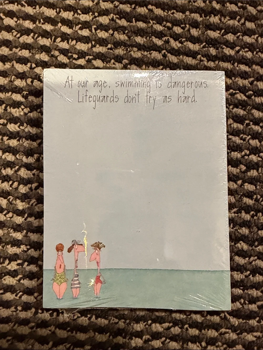 Whimsical Beach Quote note pad with magnet attached- Pastel Blue & Seafoam